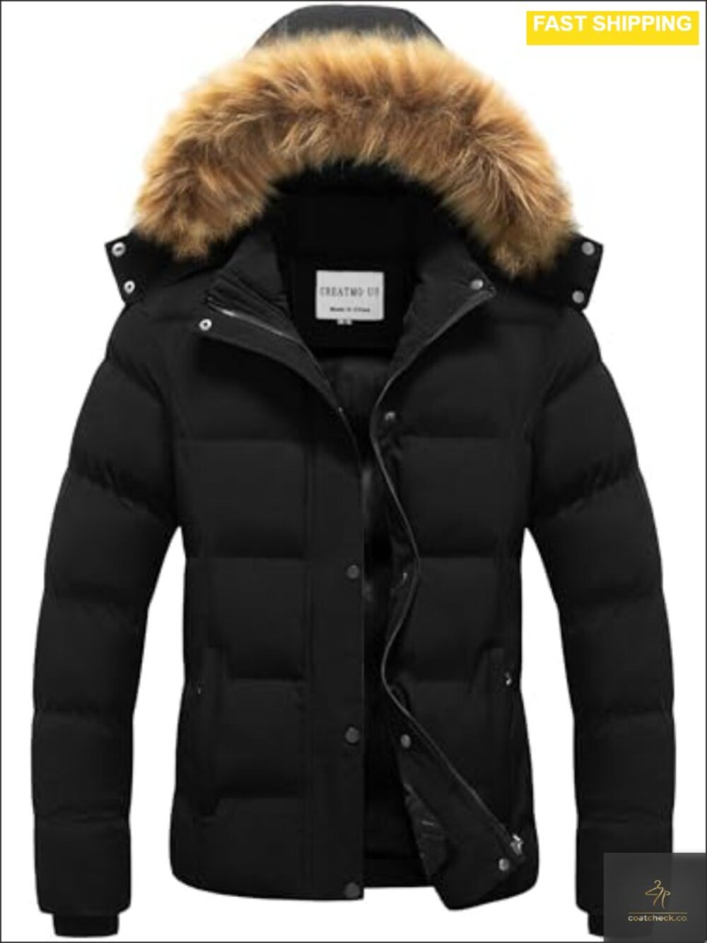 Womens Winter Jacket Warm Thicken Quilted Puffy Waterproof Snow Coat Removable